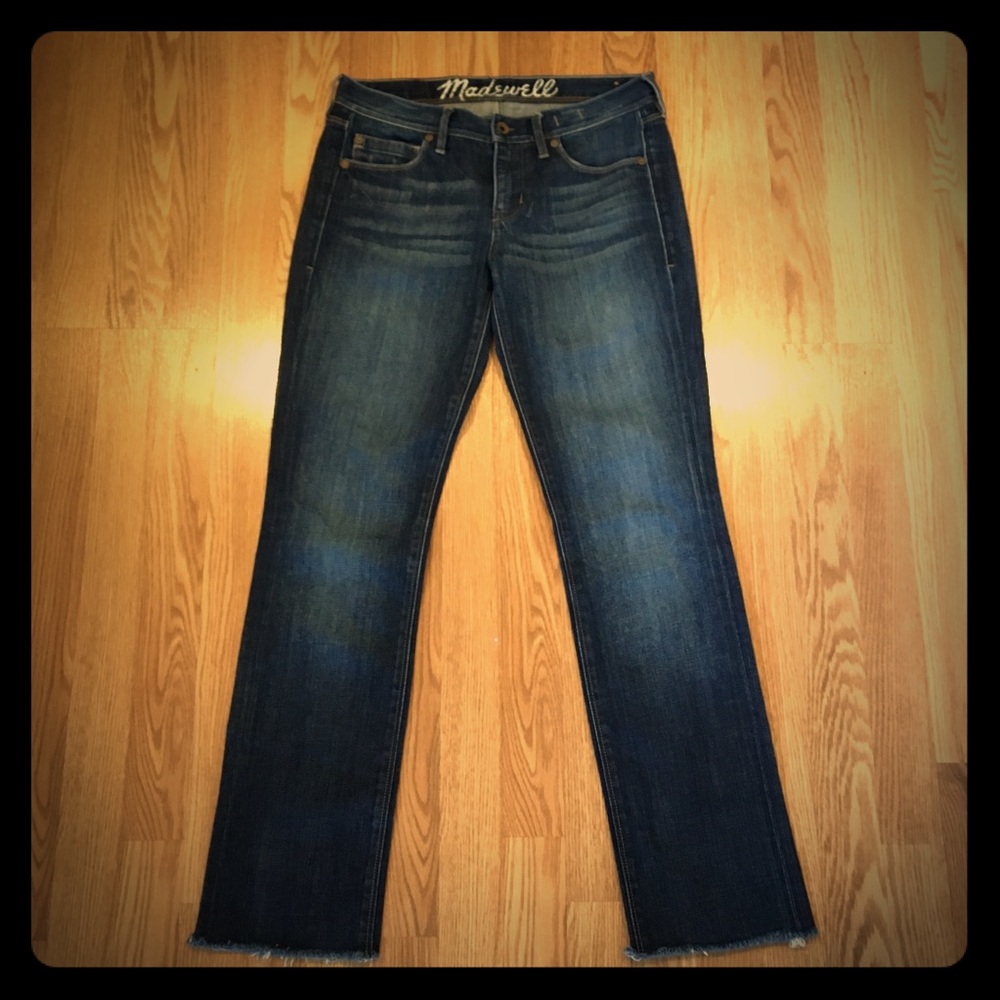Madewell dark wash Rail Straight leg jeans sz 28 waist‎